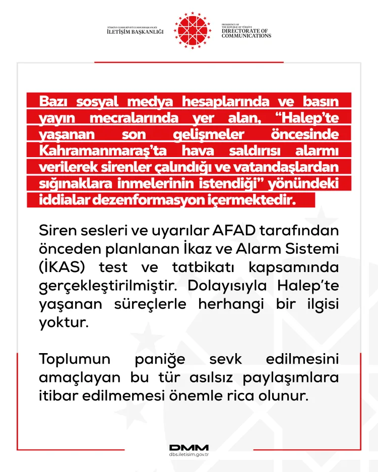 Kahramanmaraş’taki Sirenler Dezenformasyon!