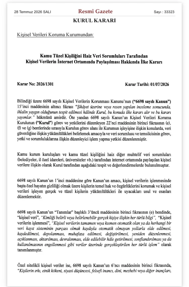 Kamu Kurumlarında Kişisel Veri Koruma Dönemi
