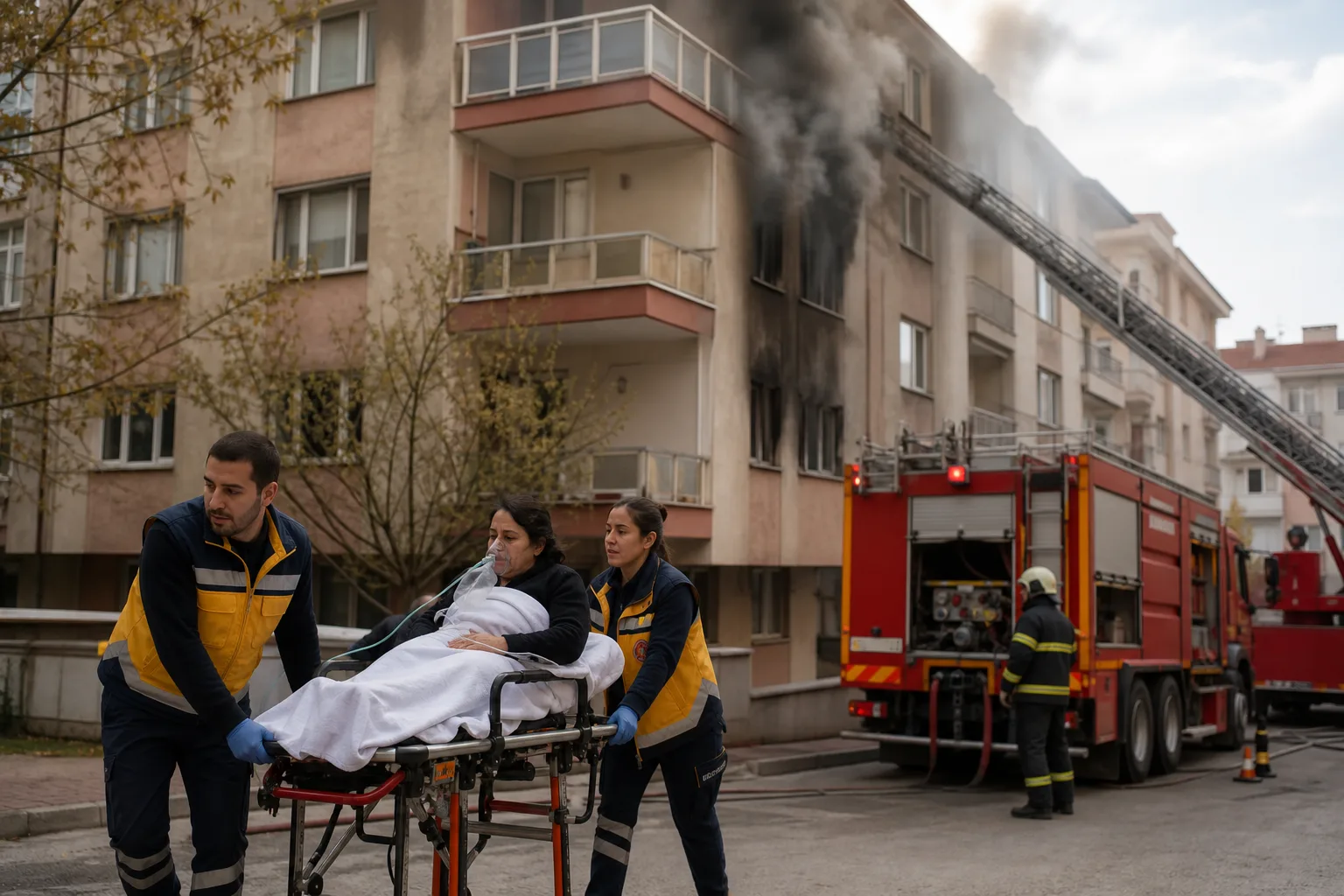 Karabük’te apartman yangını, 2 kişi hastaneye kaldırıldı