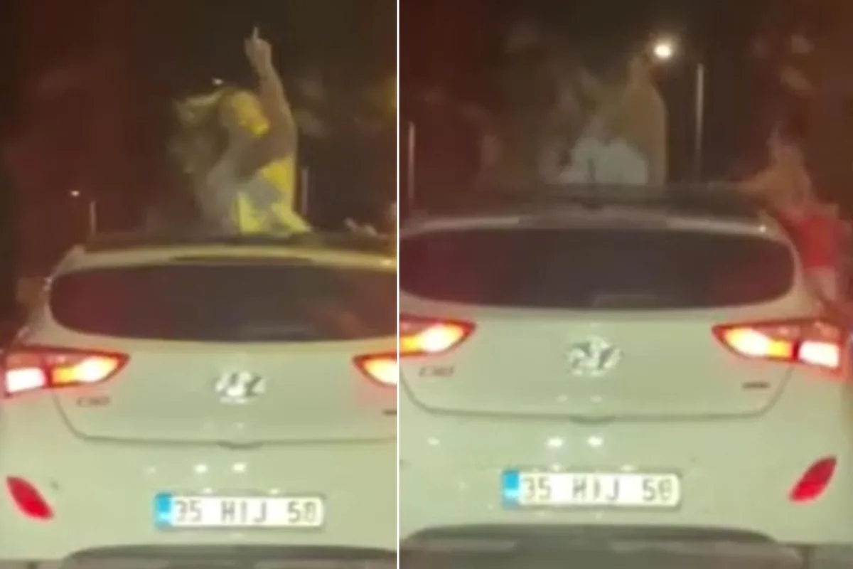 Karabük’te Tehlikeli Dans: Araç Tavanında Eğlence