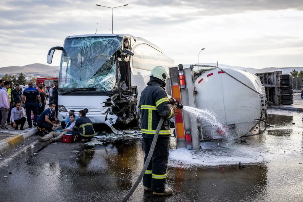 Kayseri’de Otobüs ve Tanker Çarpıştı: 35 Yaralı