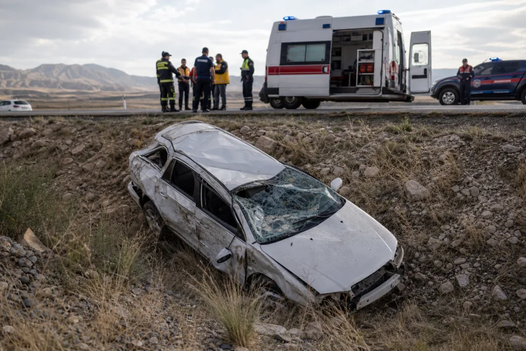 Kayseri’de otomobil devrildi, 3 yaralı