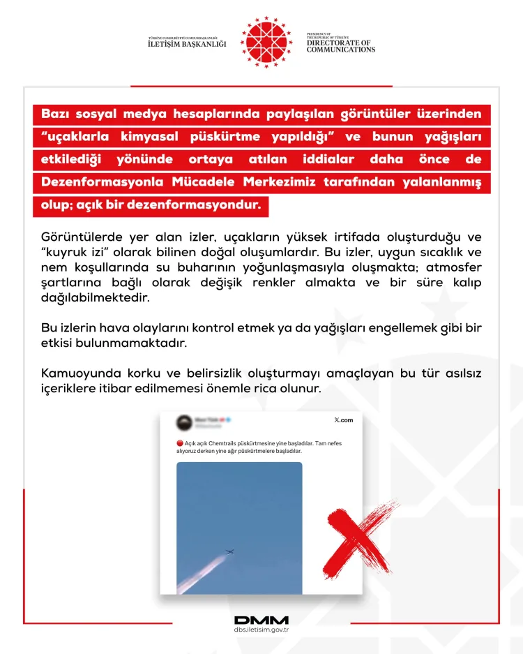 Kimyasal Püskürtme İddiaları Asılsız Çıktı!