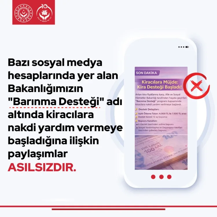 Kiracılara Barınma Desteği İddiaları Asılsız!