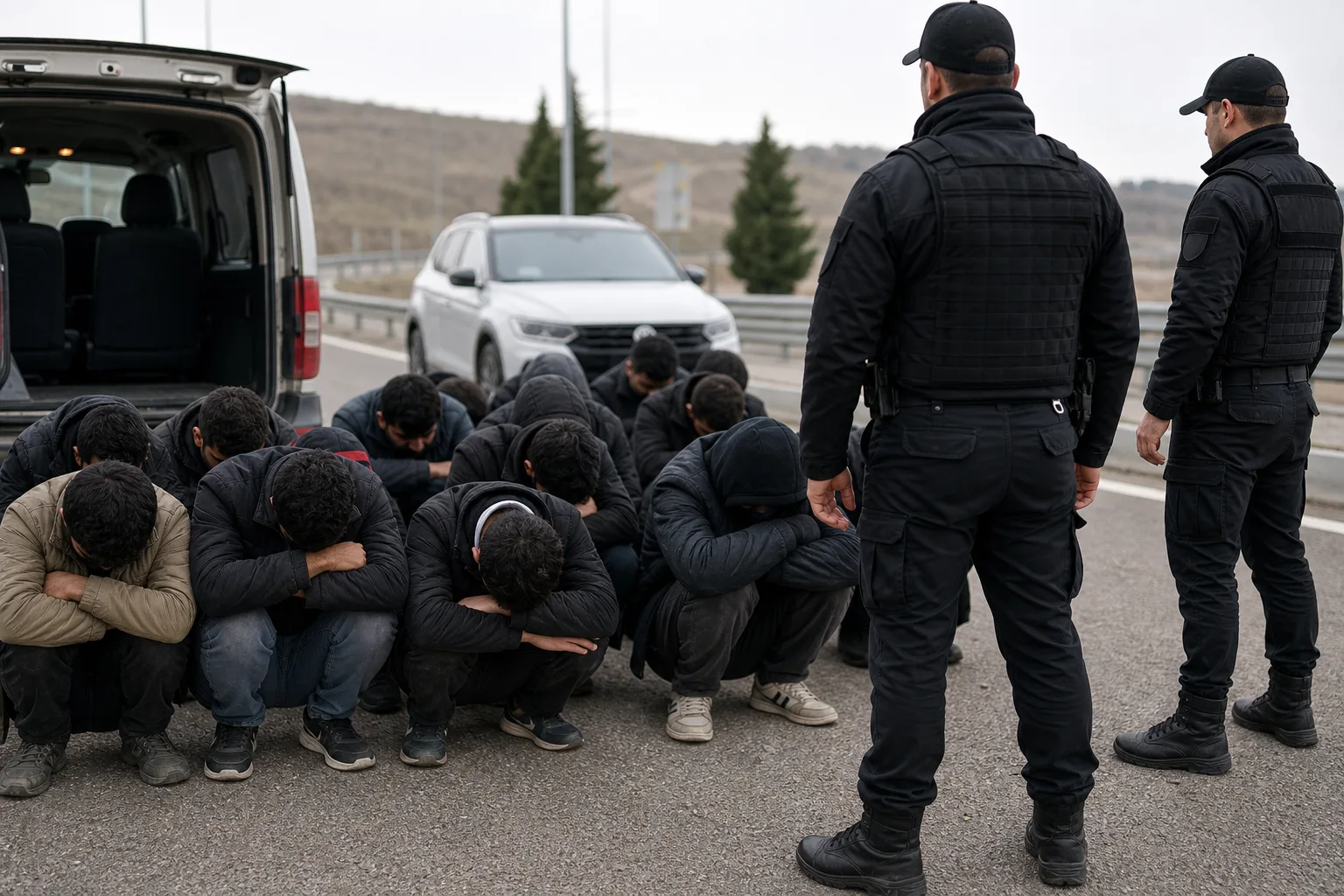 Kırıkkale’de 10 Düzensiz Göçmen ve 2 Kaçakçı Yakalandı