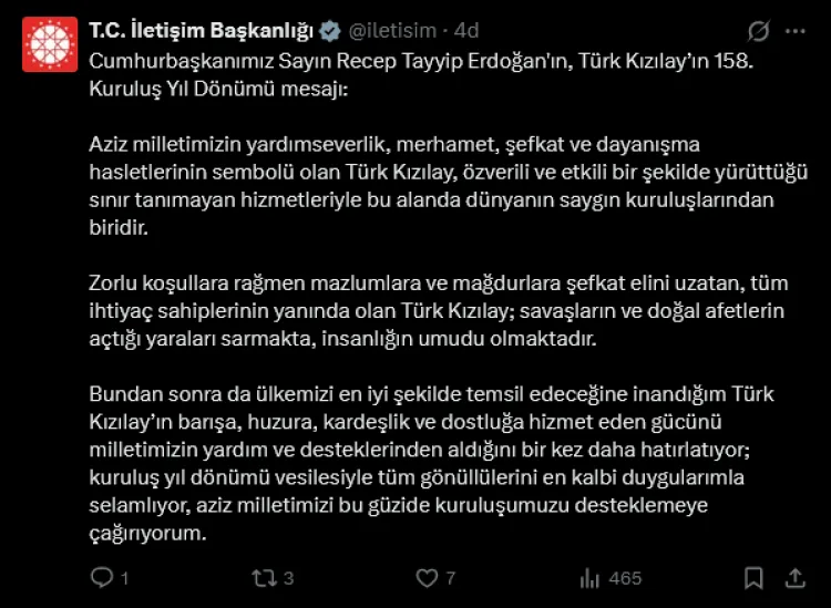 Kızılay’a Destek Çağrısı: Umudun Temsilcisi