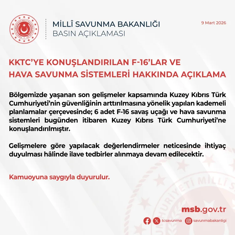 KKTC’ye 6 F-16 ve Hava Savunma Sistemi Gönderildi!