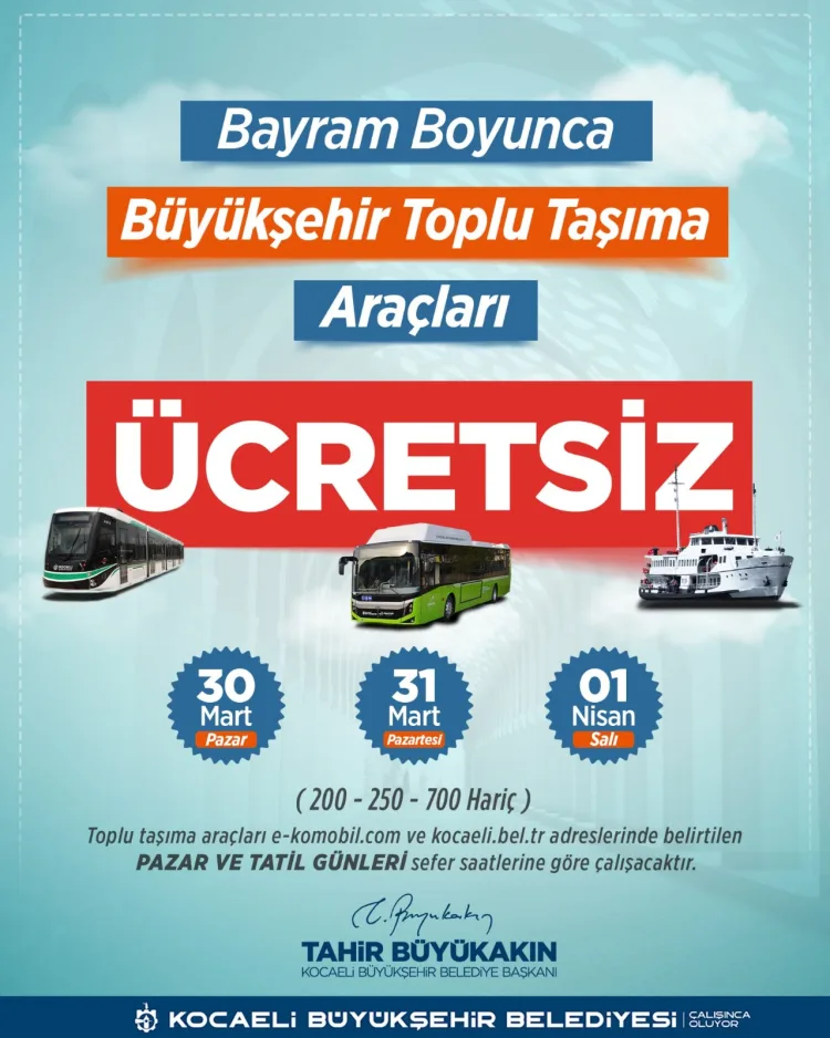 Kocaeli Ulaşım Duyurusu