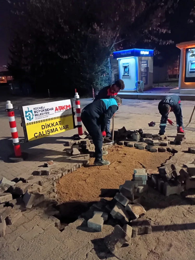 Kocaeli’de Gece Çalışmalarıyla Yol Güvenliği Sağlanıyor
