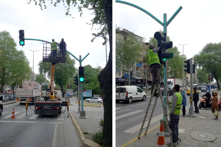 Trafik Işıkları Temizlik Çalışması