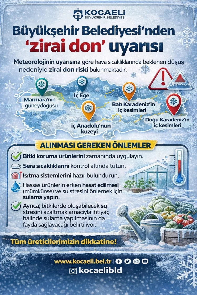 Kocaeli’de Zirai Don Riski: Üreticilere Uyarı!