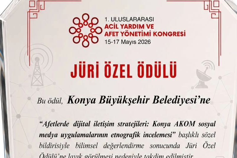 Konya AKOM, Uluslararası Kongrede Ödül Aldı!