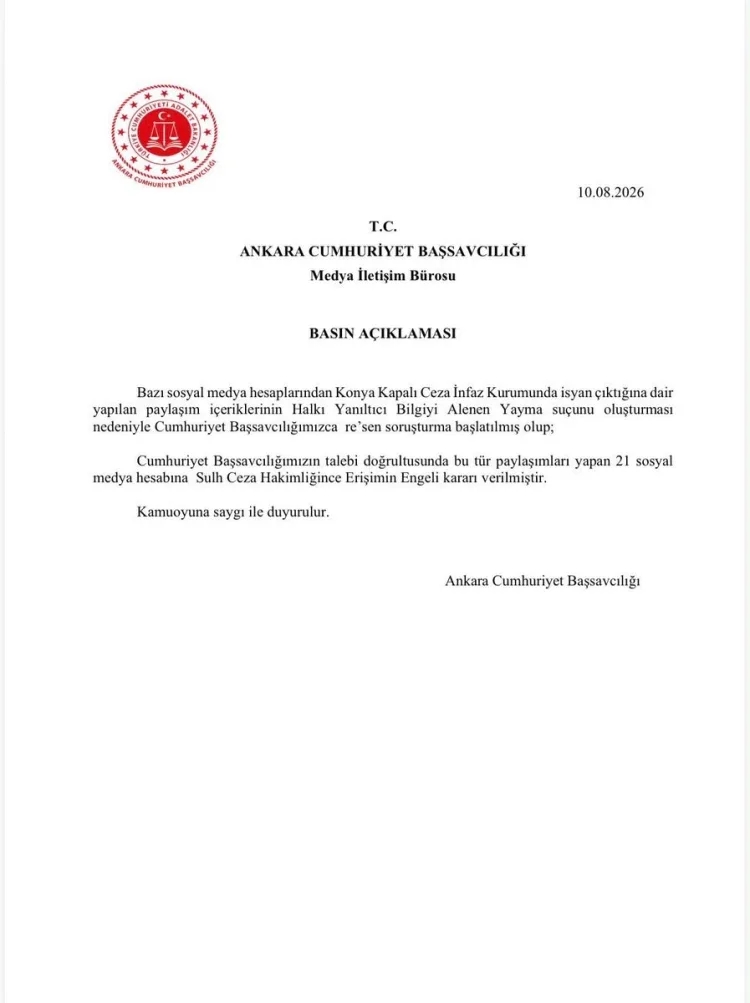 Konya Cezaevindeki İsyan İddialarına Soruşturma