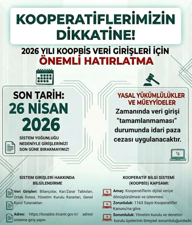 Kooperatif Bilgi Sistemi 2026’da Hayata Geçiyor