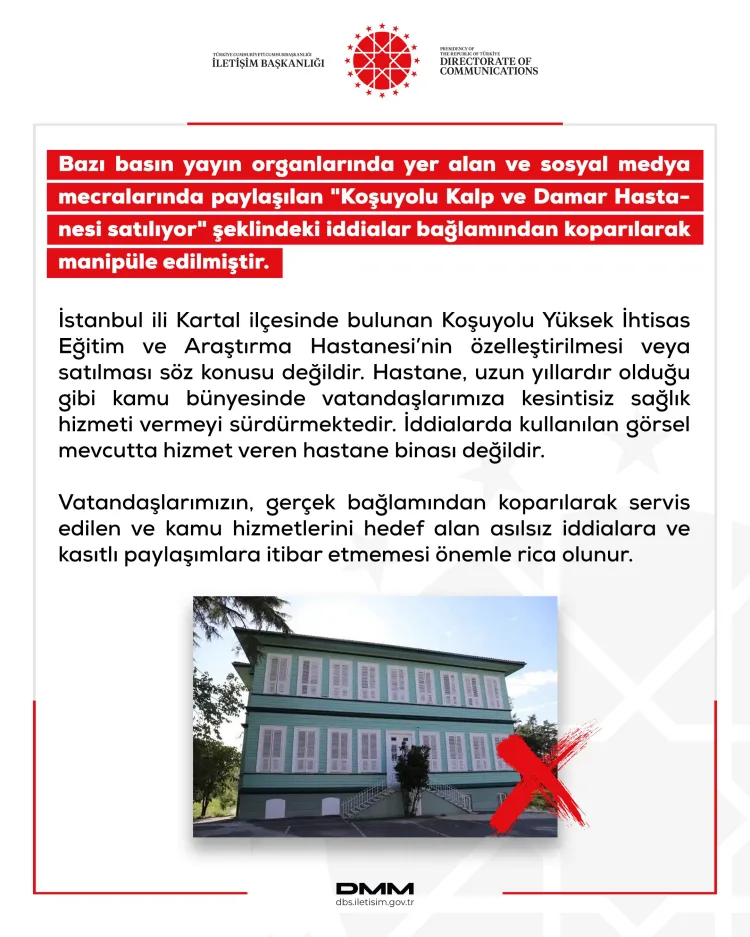 Koşuyolu Hastanesi Satılıyor İddiaları Asılsız!