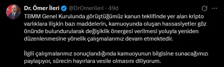 Kripto Varlık Kanununda Değişiklik Müjdesi!