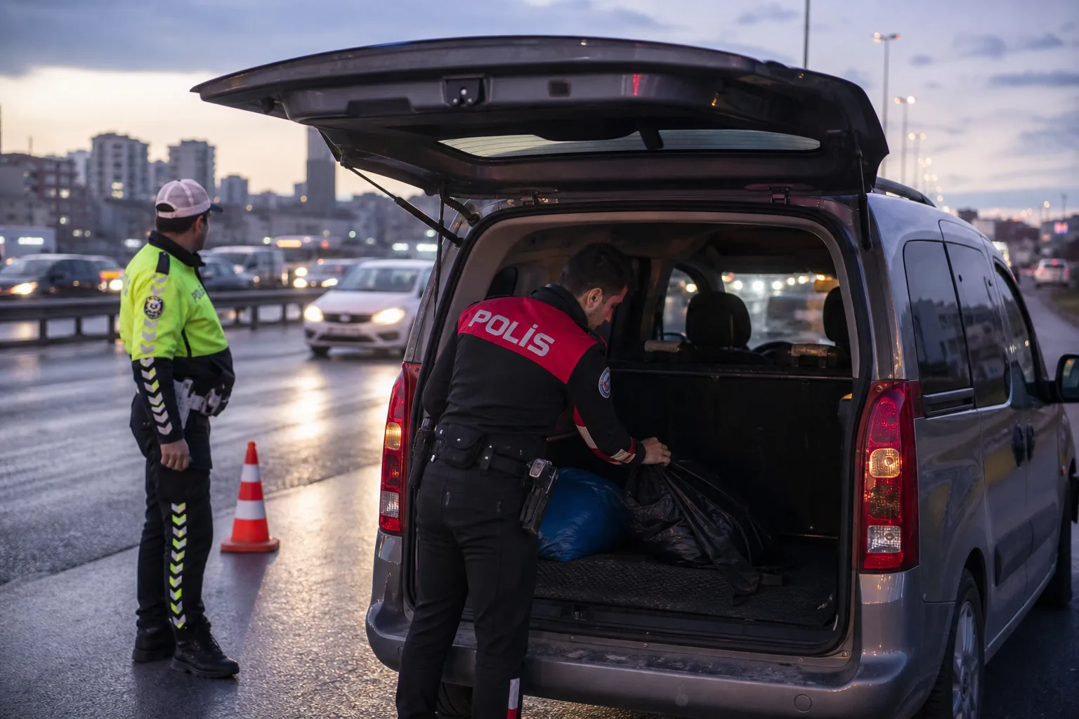 Küçükçekmece’de Şüpheli Araç Durumunda Trafik Yoğunluğu