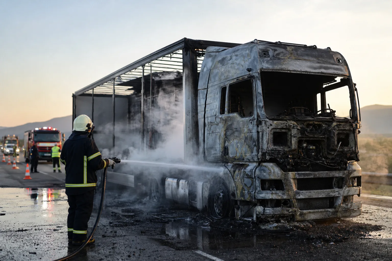 Kula’da TIR yangını: Sürücü kurtuldu, araç kullanılamaz hale geldi
