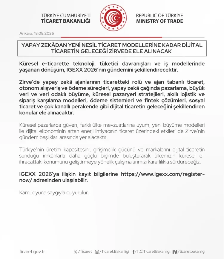 Küresel E-İhracat Zirvesi IGEXX 2026 İçin Geri Sayım