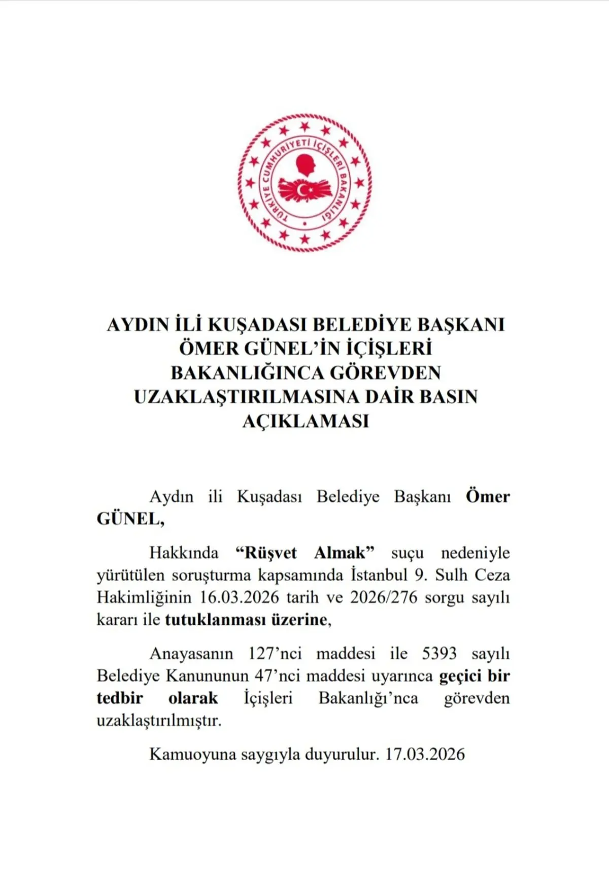 Kuşadası Belediye Başkanı Ömer Günel tutuklanmıştı! Görevden uzaklaştırıldı 2