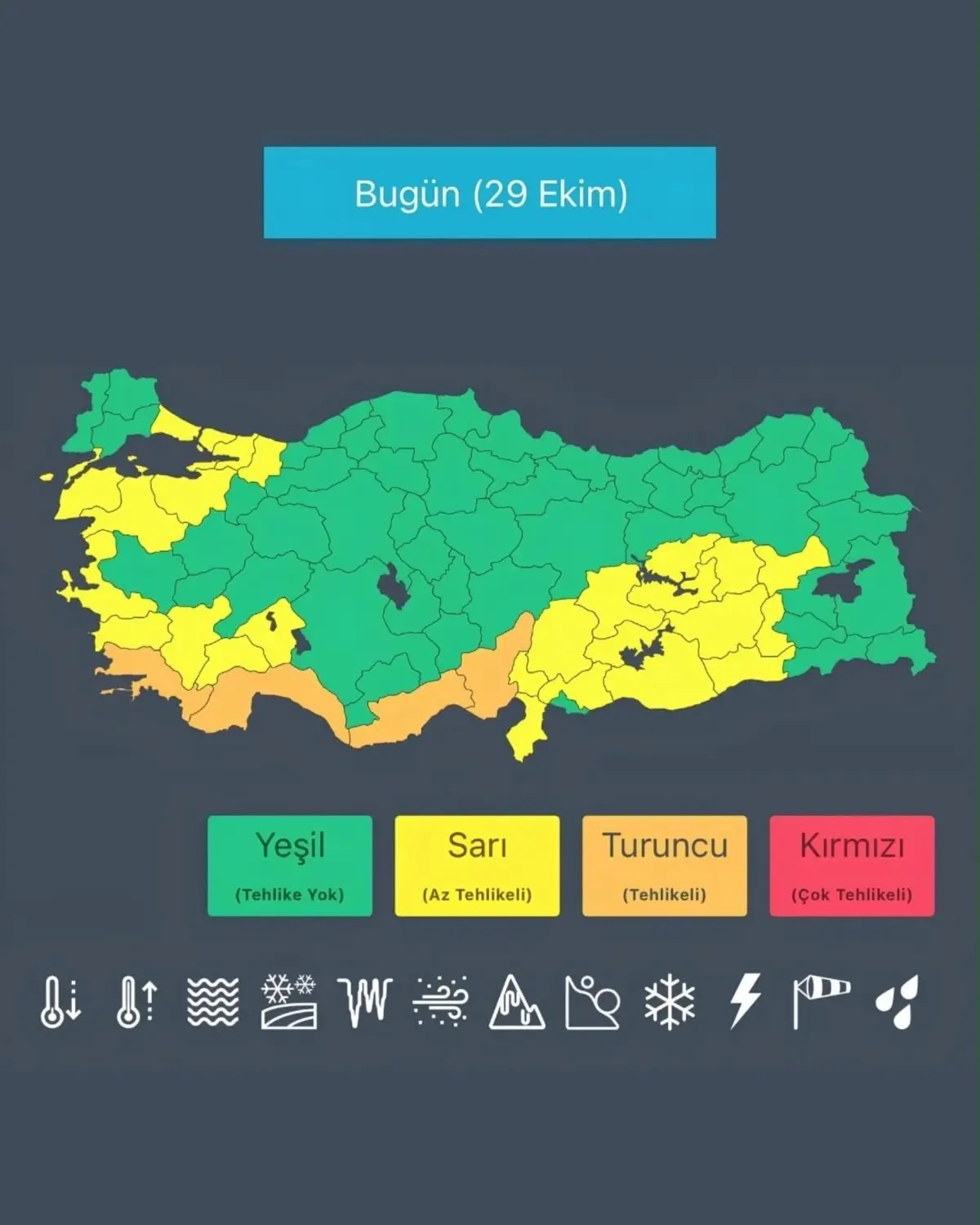 Kuvvetli yağış geliyor... Bakan Çiftçi duyurdu: 29 ilde alarm verildi! 1