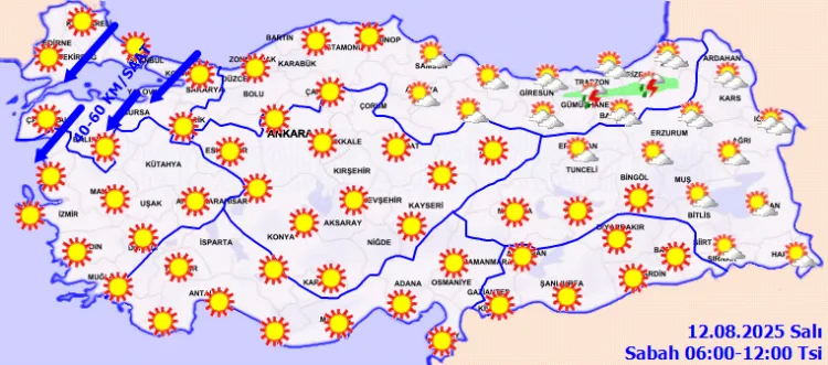 Kuzeydoğu’da Sağanak, Marmara’da Kuvvetli Rüzgar!