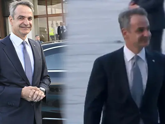 Dikkat çeken an! Miçotakis geldiği sırada 'Ceddin Deden, Neslin Baban' marşı çalındı