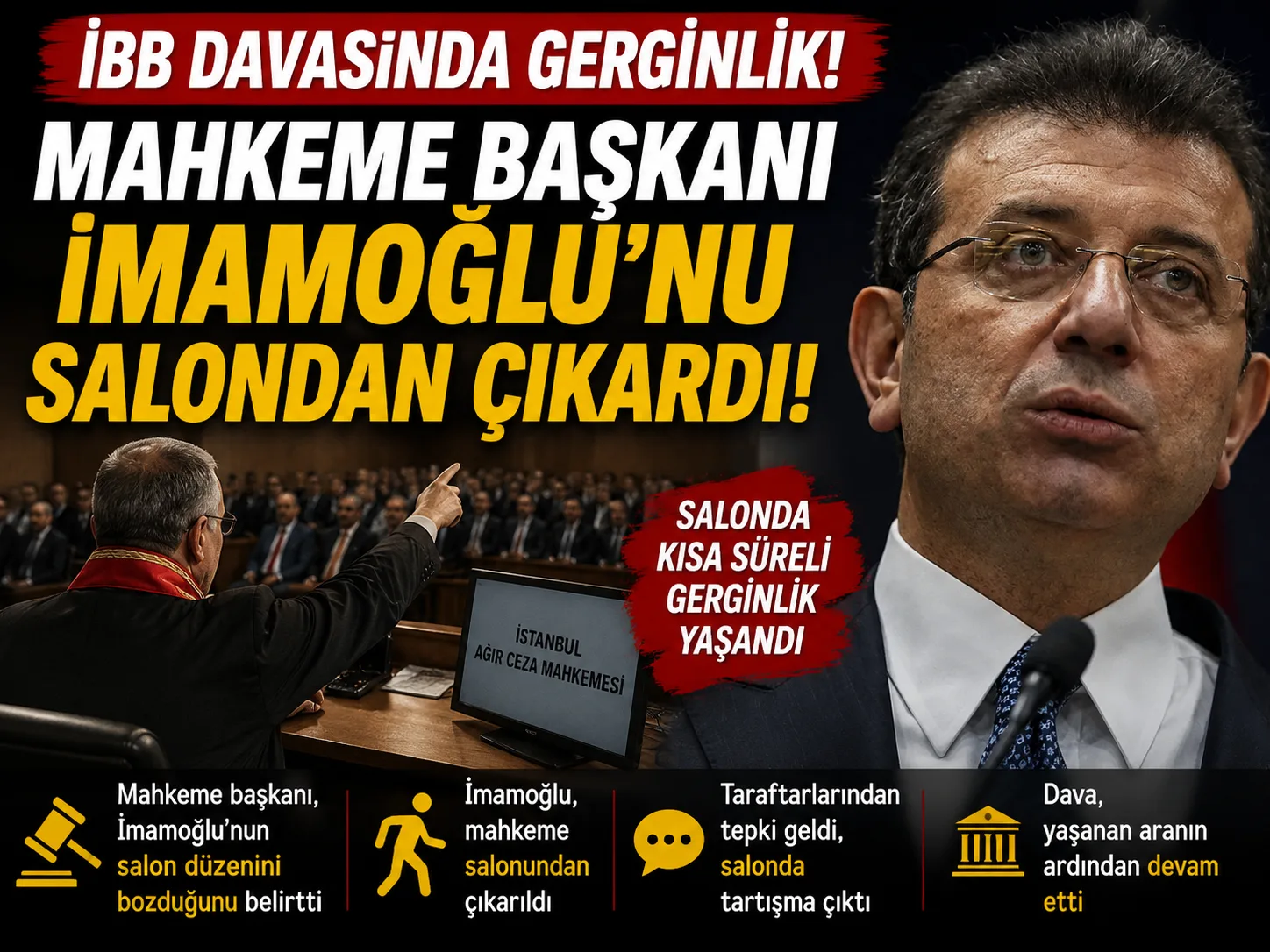 Mahkeme başkanı İmamoğlu’nu salondan çıkardı!