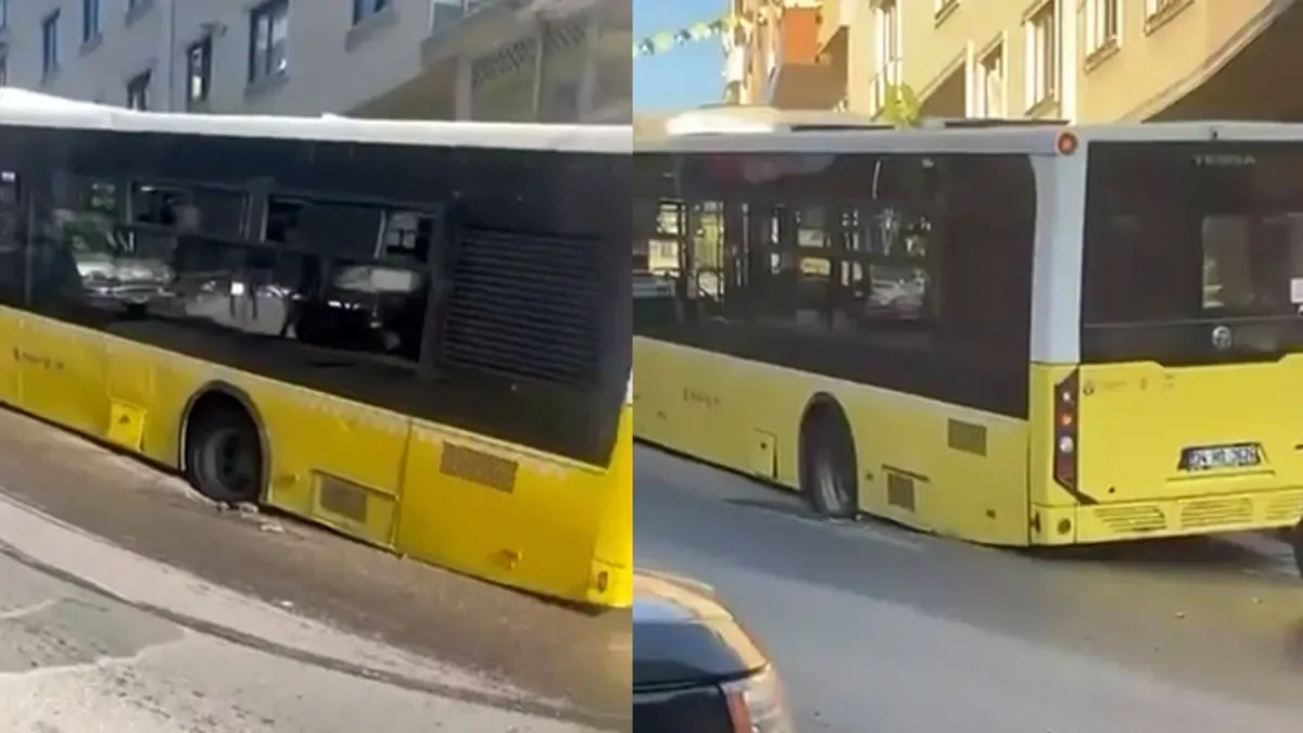 Maltepe’de Çöken Yol, Halk Otobüsünü Tuzakladı!