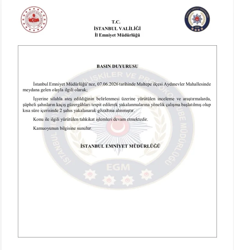 Maltepe’de Silahlı Saldırı: İki Şüpheli Yakalandı