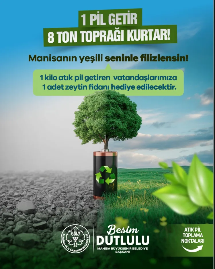 Manisa’da Atık Pil Getir, Zeytin Fidanı Al!