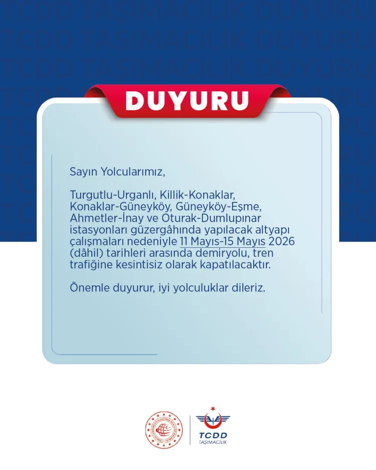 Manisa-Uşak Hattında Tren Seferleri Durduruldu!