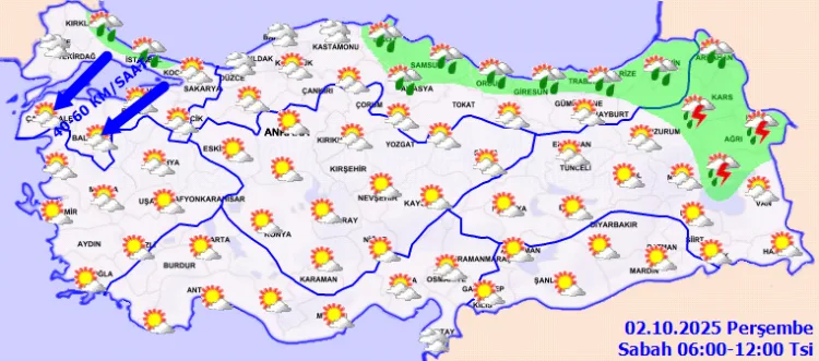 Marmara’da Kuvvetli Rüzgar ve Sağanak Yağış Uyarısı