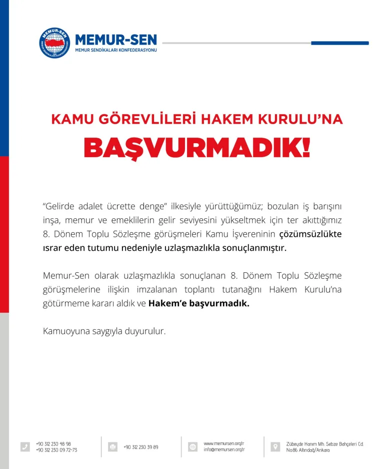 Memur Zammında Anlaşmazlık: Hakem Kurulu Devrede!