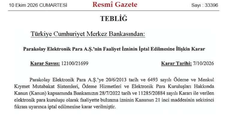 Merkez Bankası’ndan Parakolay’a Şok İptal!