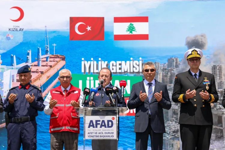 Mersin’den Lübnan’a 730 Ton İnsani Yardım Gönderildi!