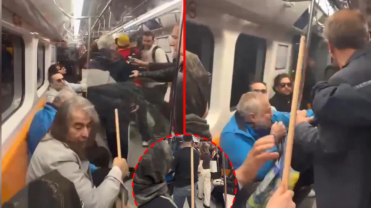 Metroda Küfürlü Tezahürat Kavgası Kamerada!