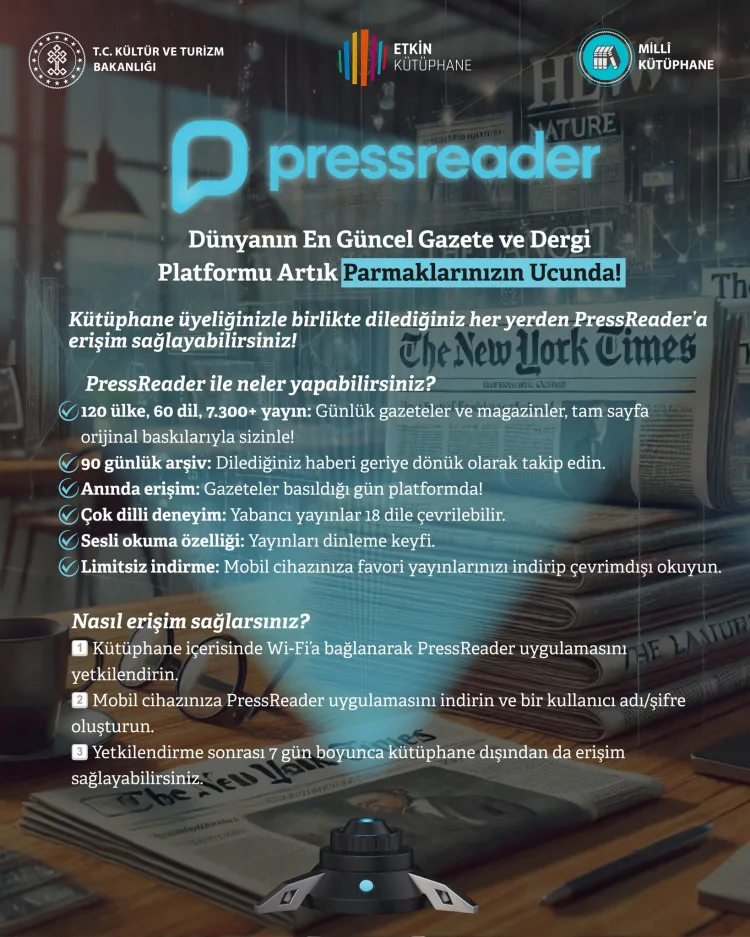Millî Kütüphane’den PressReader ile Dünyaya Açılın!