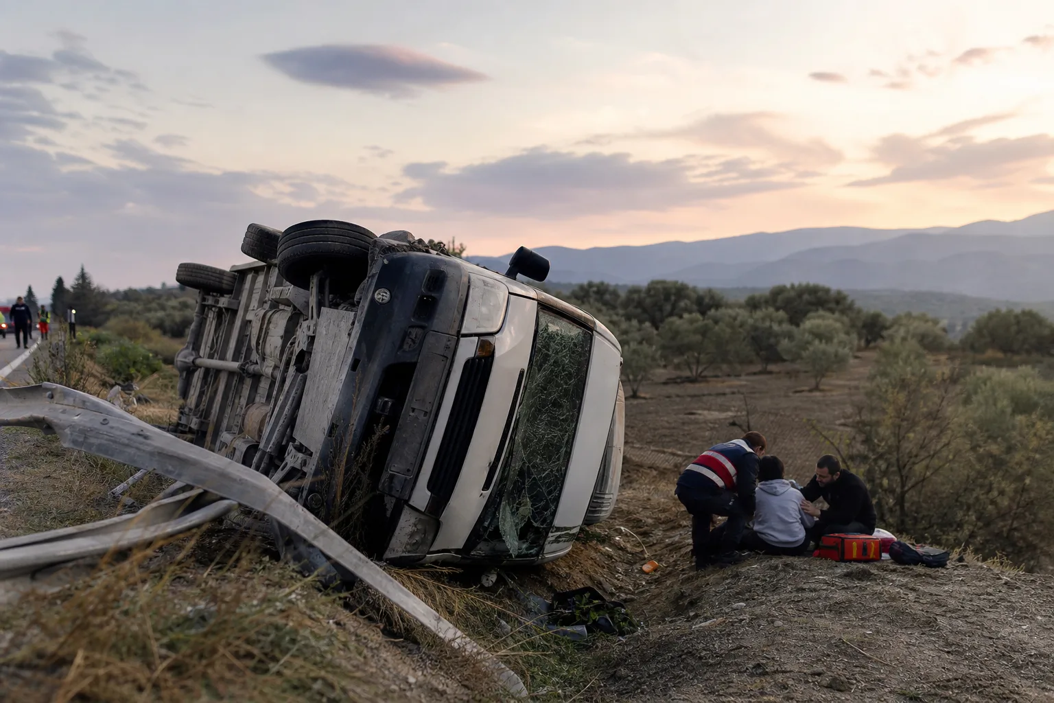 Minibüs Kazasında 1 Hayatını Kaybetti, 2 Yaralı