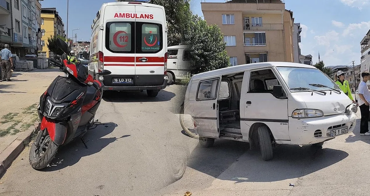 Minibüsle Çarpışan Motosikletli Çocuklar Yaralandı