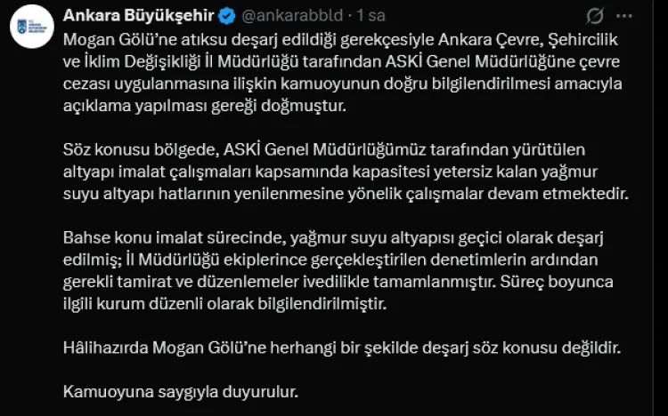 Mogan Gölü’ne Atık Su Deşarjı: 1.6 Milyon Ceza!