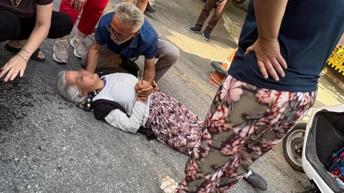 Motosiklet Kazası: Kadın Yaya Hastaneye Kaldırıldı