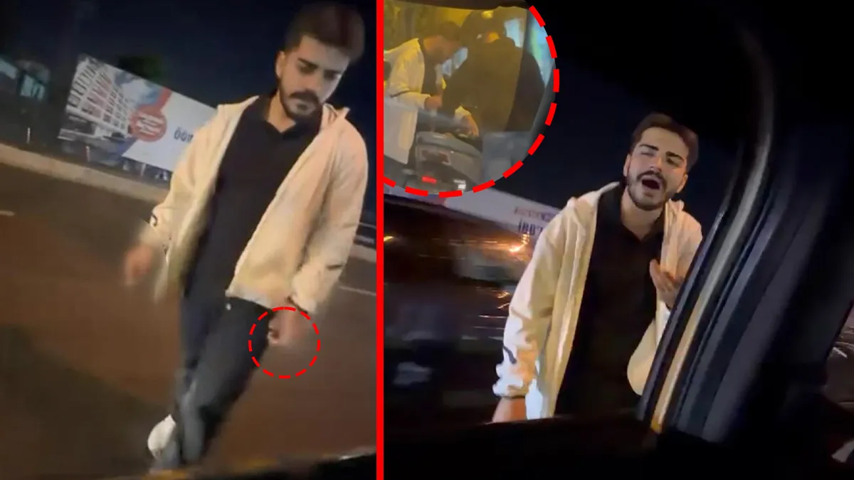 Motosikletli Genç, Taksi Şoförünü Tehdit Etti!