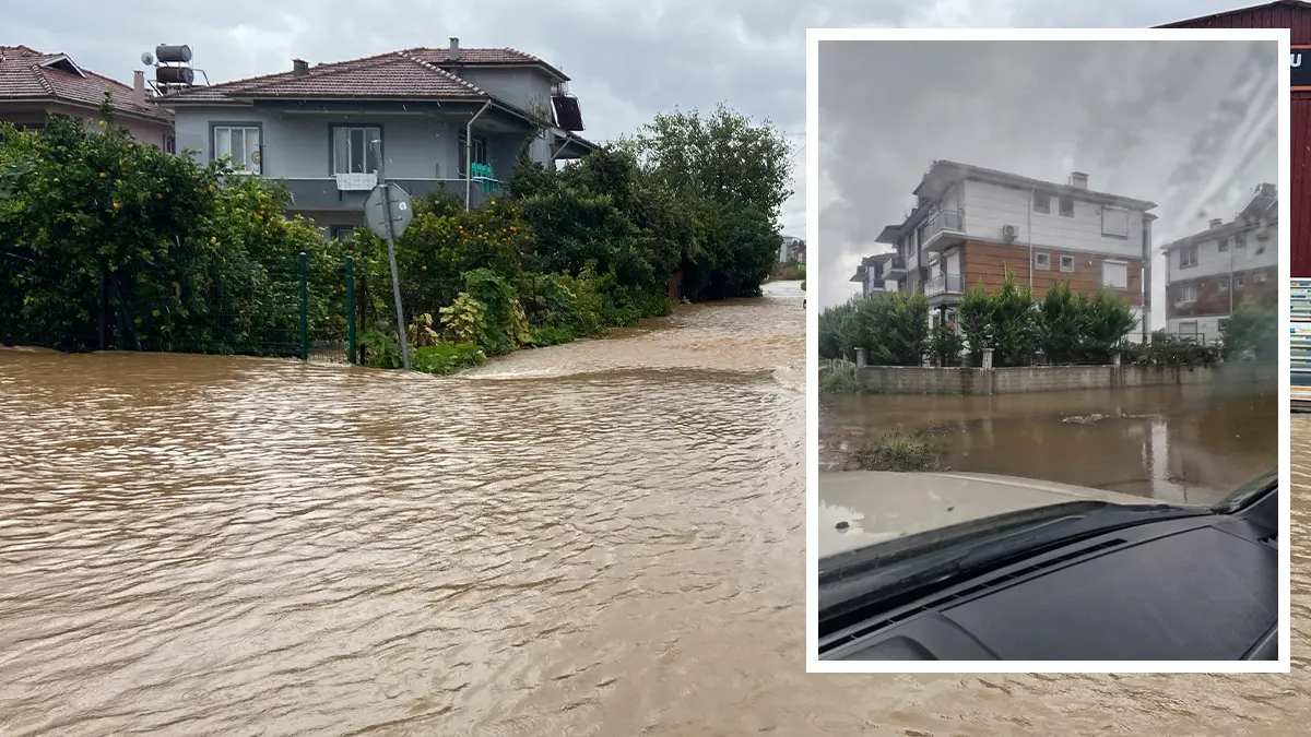 Muğla'da sağanak yağış hayatı felç etti! Tersakan çayı taştı