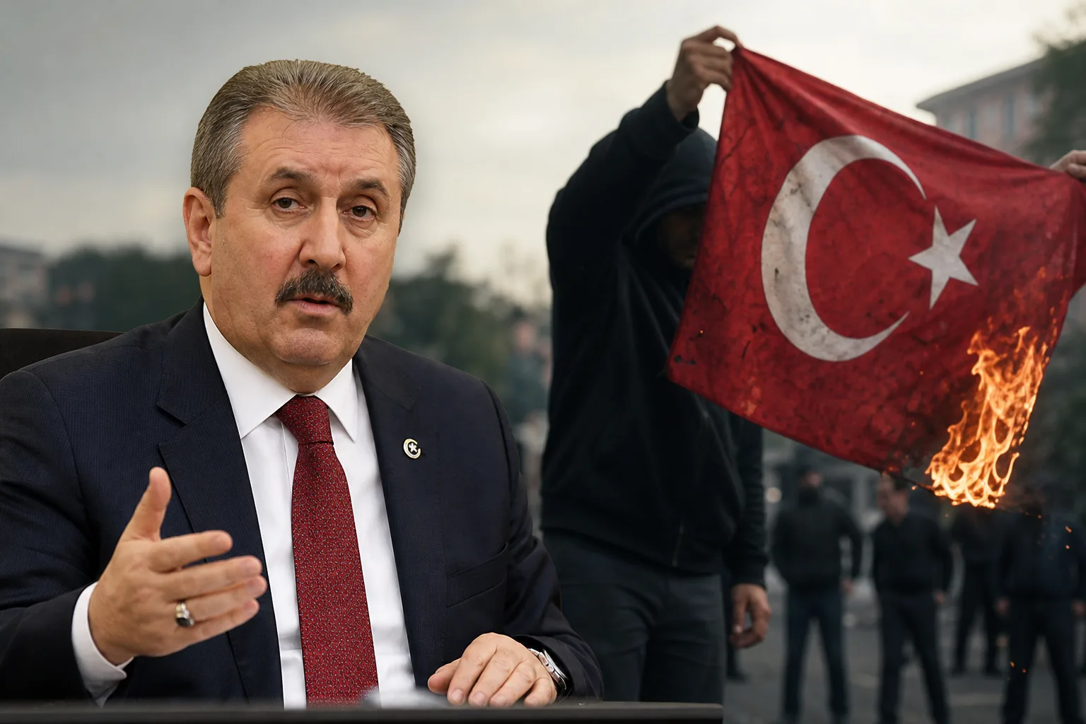 Mustafa Destici’den Bayrak Saldırısına Çarpıcı Yorum