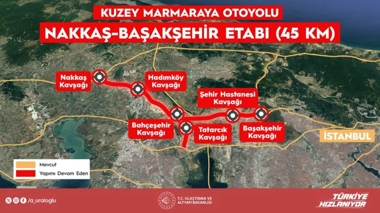 Nakkaş-Başakşehir Otoyolu’nda İlerleme Yüzde 80!
