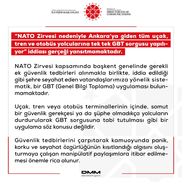 NATO Zirvesi’nde GBT Uygulaması İddiaları Yanlış