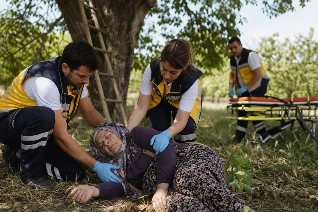 Nazilli’de Ağaçtan Düşen 73 Yaşındaki Kadın Yaralandı