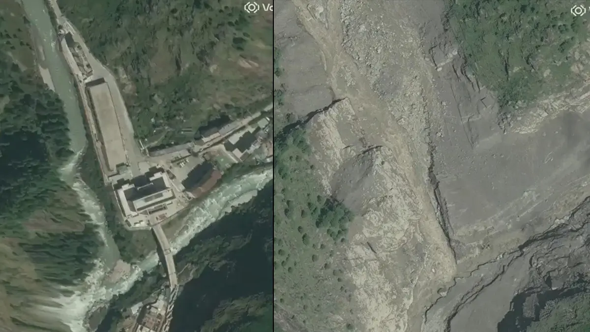 Nepal deki sel felaketinden çarpıcı kare! Sınır hattını bile ortadan kaldırmış 8