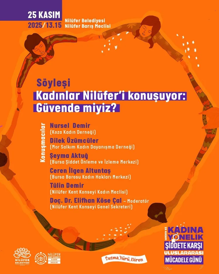 Nilüfer’de Kadına Şiddete Karşı Tek Ses Yürüyüşü